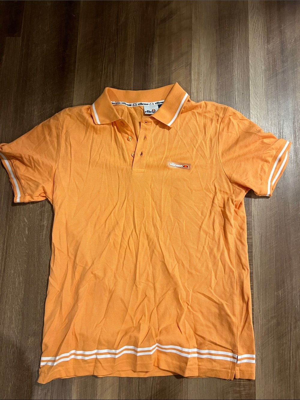 ellesse Orange Polo with White Trim
